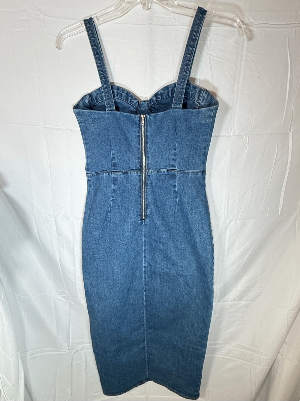 Forever 21 Denim Bustier Midi Dress - Picture 3 of 11